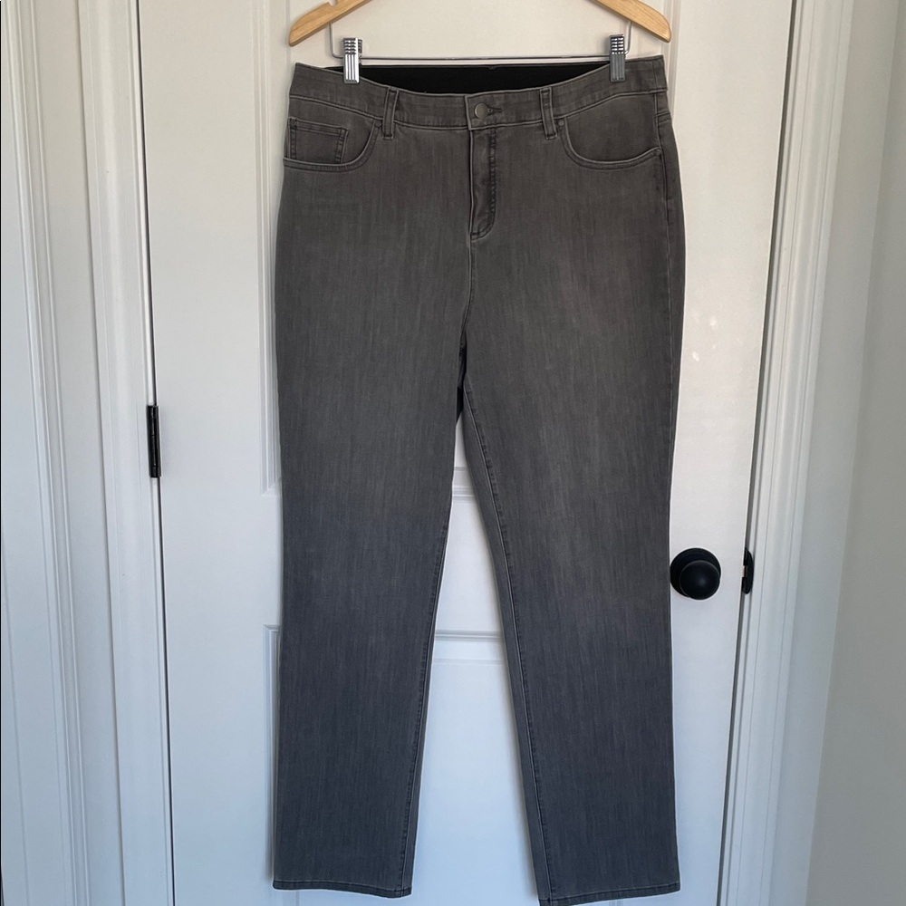 Chico's Women's Fabulously Slimming Straight Leg Jeans Gray 12